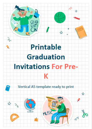 Convites de formatura imprimíveis para Pré-K