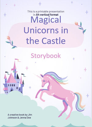 Unicórnios Mágicos no Livro de Histórias do Castelo