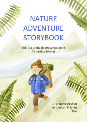 Livro de histórias de aventura na natureza