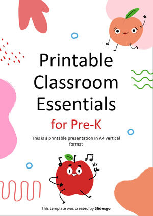 幼稚園児向けの印刷可能な教室の必需品