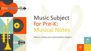 Assunto de Música para Pré-K: Notas Musicais
