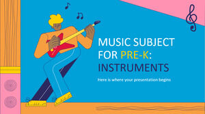 Music Subject for Pre-K: Instruments