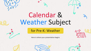 Sujet du calendrier et de la météo pour le pré-K : Météo