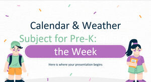 Sujet du calendrier et de la météo pour le pré-K : jours de la semaine