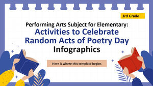 小学3年生の舞台芸術科目：詩の日インフォグラフィックのランダムな行為を祝う活動