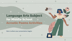 Materia di arti linguistiche per la scuola media: attività di poesie acrostiche