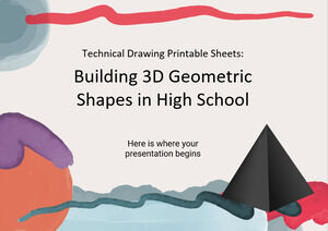 Fogli stampabili di disegno tecnico: costruire forme geometriche 3D al liceo