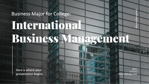 Specjalizacja biznesowa dla College: International Business Management