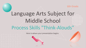 Materia de artes del lenguaje para habilidades de proceso de la escuela intermedia "Piensa en voz alta"