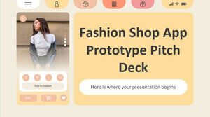 Prototipo de aplicación de tienda de moda Pitch Deck
