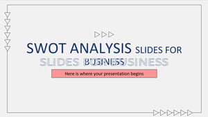 Slides de análise SWOT para negócios