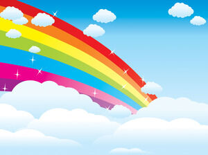 Rainbow on Sky Powerpoint Templates
