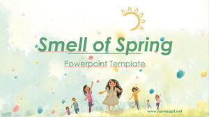 春の匂いパワーポイントテンプレート
