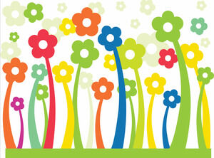 抽象五颜六色的花朵 Powerpoint 模板