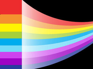 삶의 파워포인트 템플릿의 다채로운 곡선