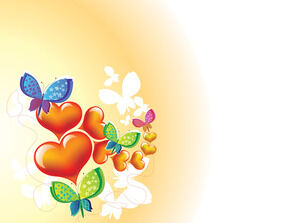 Heart and Butterfly Powerpoint Templates