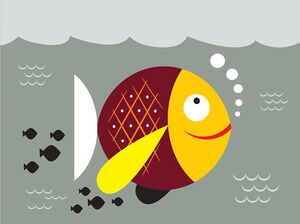 Șabloane Powerpoint cu ilustrație de pește drăguț