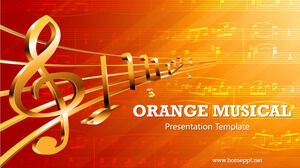 เทมเพลต Powerpoint ดนตรีสีส้ม