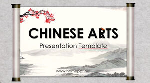 Templat Powerpoint Presentasi Seni Cina