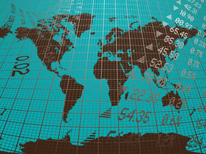 Plantillas de Powerpoint del mapa mundial de finanzas