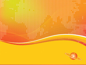 橙色 Powerpoint 模板中的商業世界