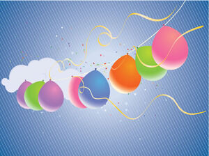 Шаблоны Powerpoint с воздушными шарами на день рождения