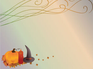 Pumpking and Witch Hat Powerpoint Templates