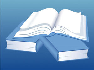 Books on Blue Powerpoint Templates