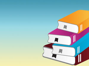 Pile of Books with One Book Powerpoint Templates