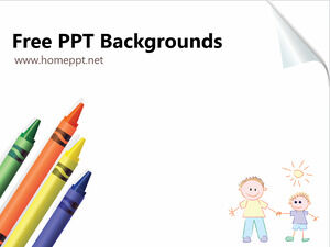 Crayons, board, school Powerpoint Templates