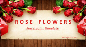 Plantillas de PowerPoint de flor de rosa
