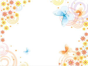 Butterflies with pink flowers Powerpoint Templates