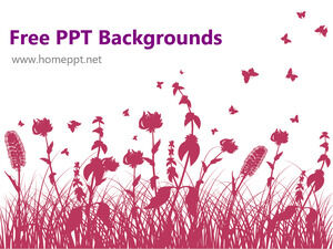 紫色花卉風格 Powerpoint 模板
