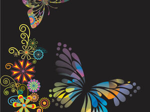 Modèles PowerPoint de fleurs en forme de papillon