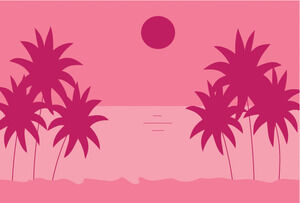 海滩和棕榈树 Powerpoint 模板