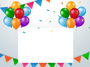 五顏六色的生日氣球 Powerpoint 模板