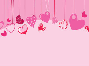 Cute Hearts are Hanging Powerpoint 模板