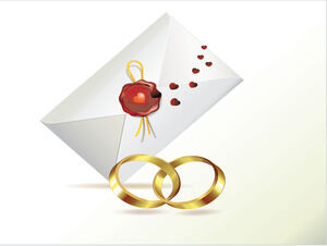 Modelos de PowerPoint de convite e alianças de casamento