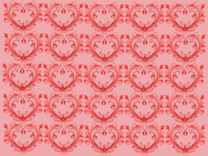 Floral Heart Pattern Powerpoint Templates