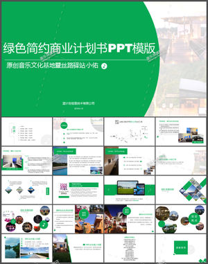 Modèle PPT de plan d'affaires minimaliste vert