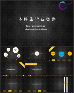 Black Chart Data Graduation Thesis Defence Demo Template PPT
