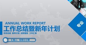 Resumo do Final do Ano da Construção Azul Plano de Ano Novo Relatório de Relatório de Trabalho ppt