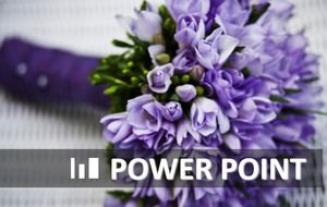 紫の花アート背景PPT
