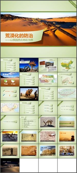 Ökologische Umwelt Wüste Hauptkarte PPT-Vorlage