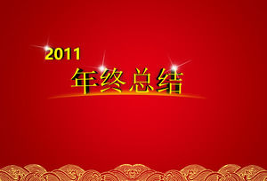 2011 red festive year-end summary ppt template