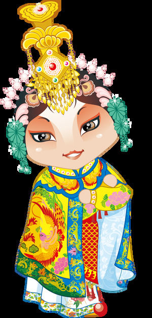 50 Cute Peking Opera characters cartoon villain HD png picture material (below)