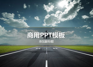 Aircraft glide on the runway take off cover universal business ppt template