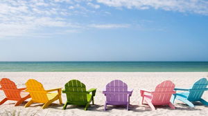 Bagno di sole colore lettini immagine di sfondo spiaggia carino