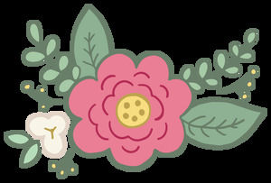 Beautiful cartoon flowers png picture material (color black and white double sets)