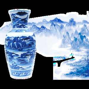파란색과 흰색 도자기 요소 중국 스타일 PNG HD 자료 사진 (14 개 사진)